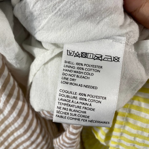 Urban Outfitters Midi Dress XS Colorblock Seersucker Striped Off Shoulder - Picture 10 of 13